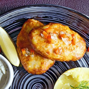 Котлеты из щуки с соусом тартар