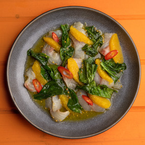 Крудо из дорадо с апельсином