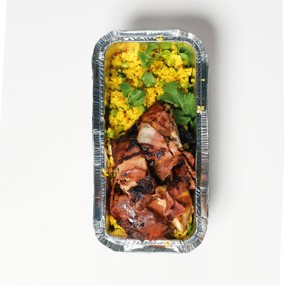 Курица терияки с гороховым кускусом