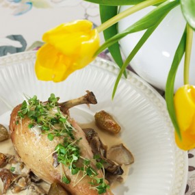 Куриное фрикасе с грибами