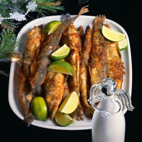 Ледяная рыба в панировке из паприки и лимонной цедры