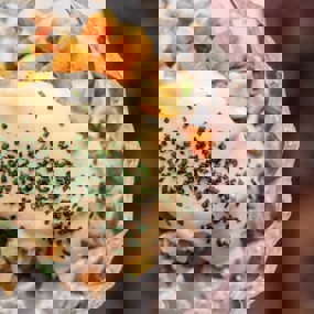 Оливье с говядиной и домашним майонезом