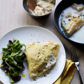 Омлет с копченой пикшей