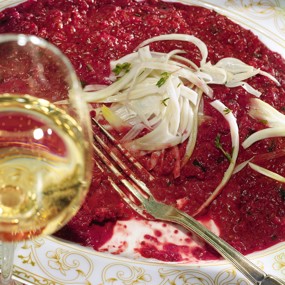 Полба со свеклой и хреном