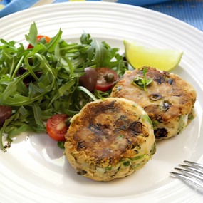 Рыбные котлеты со шпинатом
