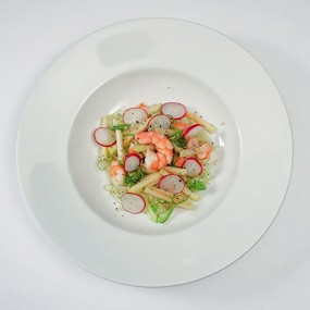 Салат из капусты с креветками