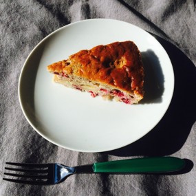 Шарлотка с антоновкой и брусникой без глютена