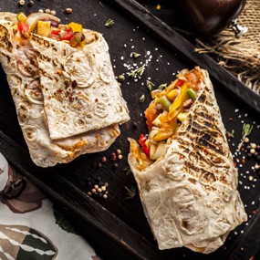 Шаурма с вешенками и красной фасолью