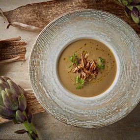 Суп из артишоков и баклажанов