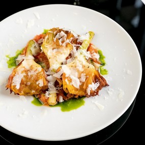 Жареные артишоки с базиликовым маслом