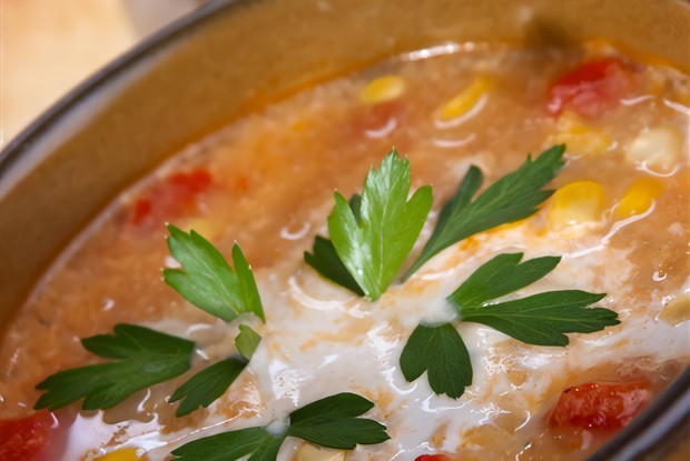 Африканский кокосовый суп с нутом и карри