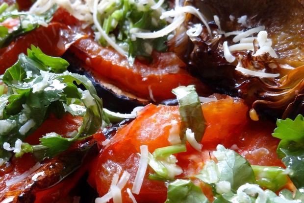 Баклажаны по-азербайджански с запеченными артишоками