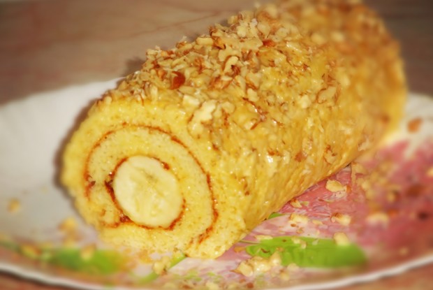 Банановый рулет «Банан в шубке»