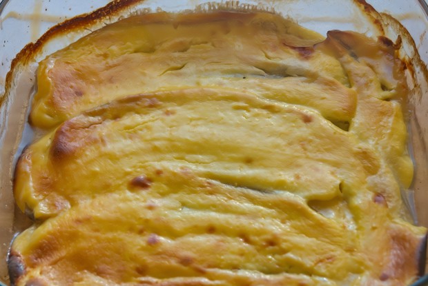 Бананы, запеченные с творогом.