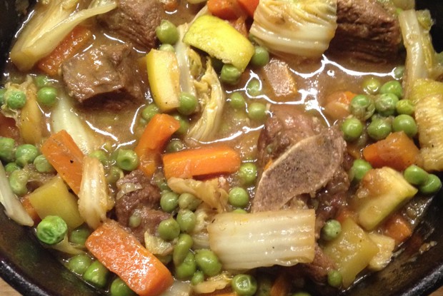 Баранина тушеная, с овощами