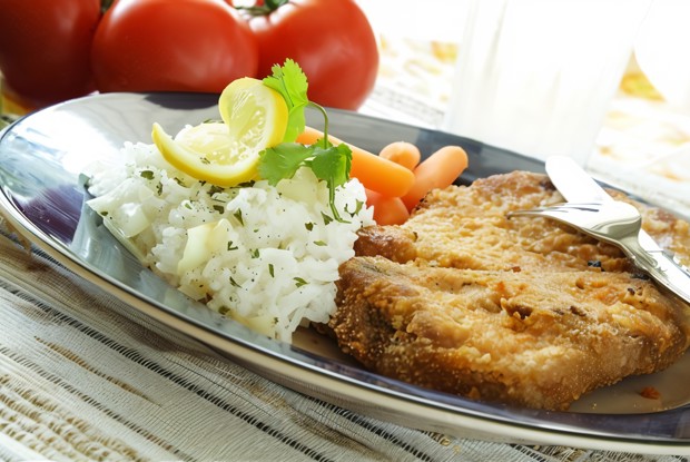 Баранья грудинка, в сухарях