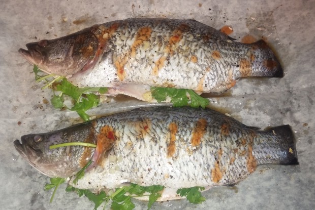 Баррамунди с овощами по-азиатски