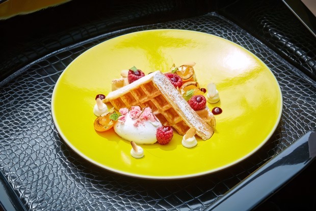 Бельгийские вафли с абрикосовым пюре