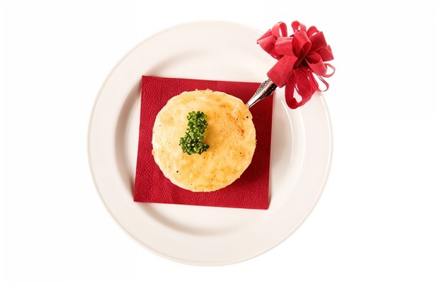 Белковый омлет со сметаной, запеченный