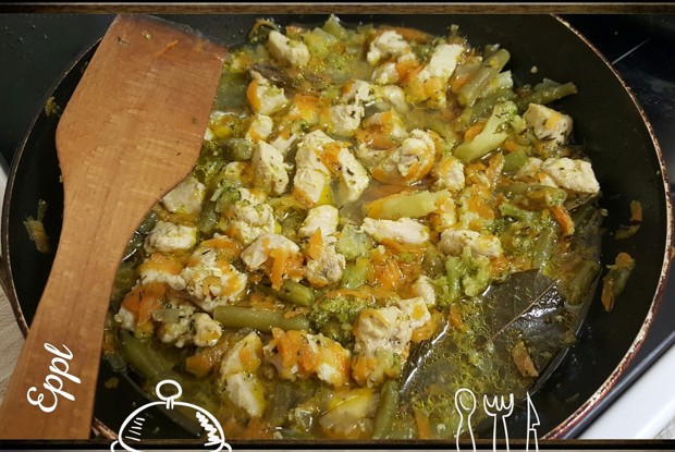 Белое рагу с куриным филе