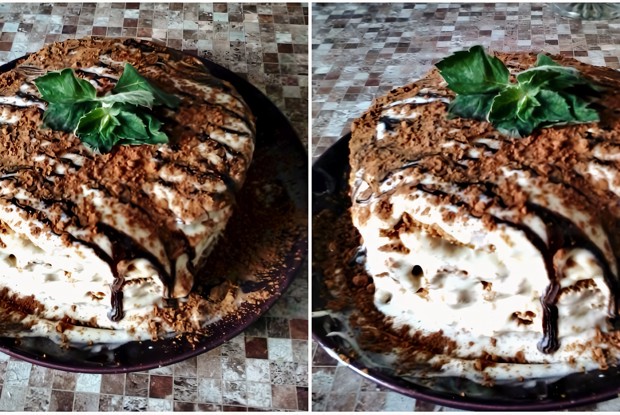 Бисквитный торт с бананами