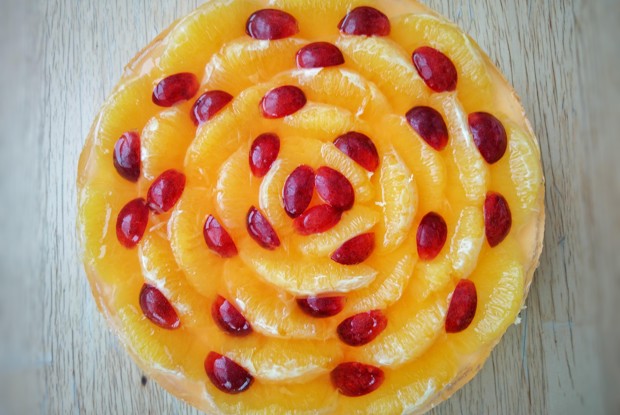 Бисквитный торт с апельсинами в желе