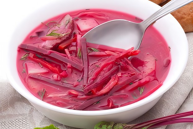 Быстрый постный борщ с укропом