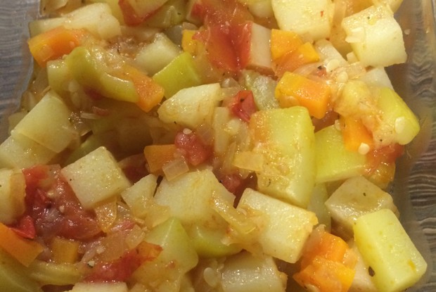 Быстрое овощное рагу с кабачком