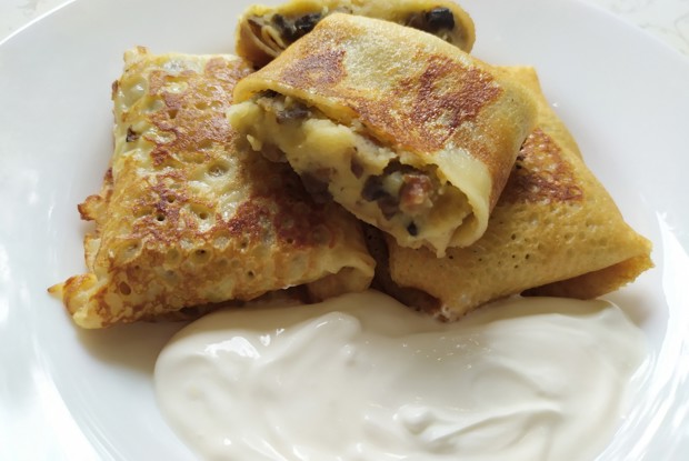 Блинчики с картофелем и грибами