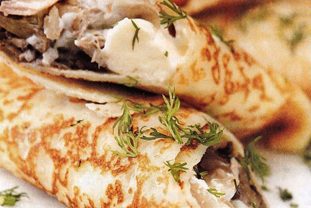 Блинчики с курицей и сыром