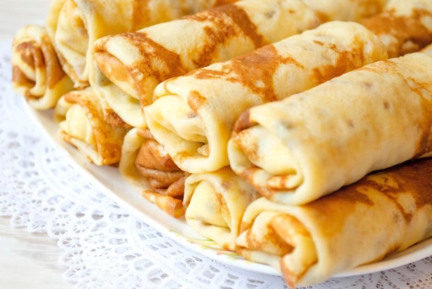 Блинчики с орехово-сырной начинкой