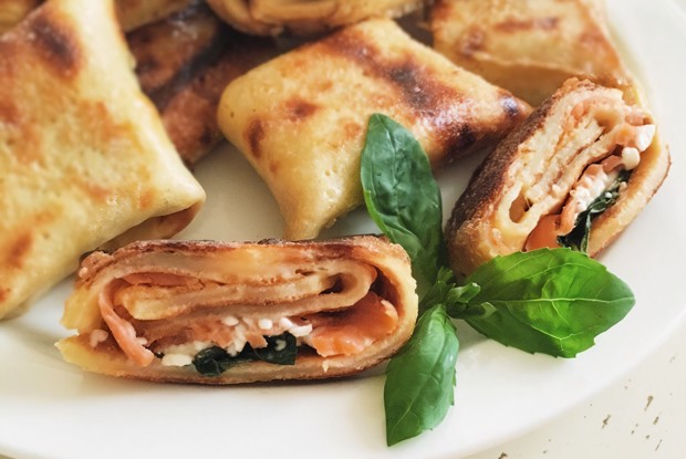 Блинчики с семгой