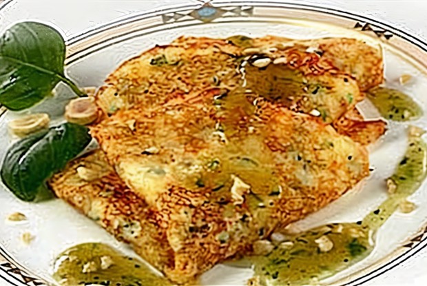 Блинчики с зеленым луком