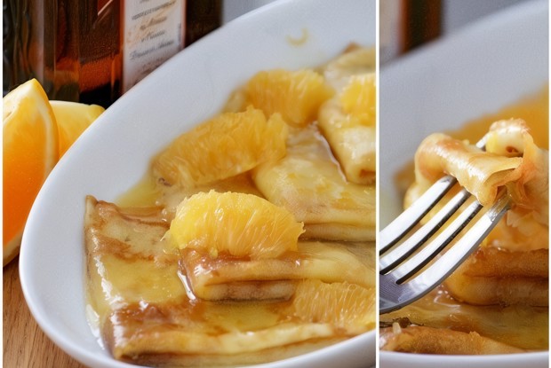 Блинчики в апельсиновой карамели