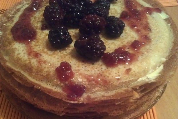 Блины на молоке с кипятком