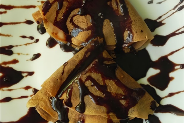 Блины с бананом и шоколадом