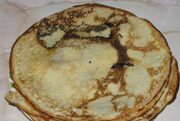 Блины с грибами и сыром