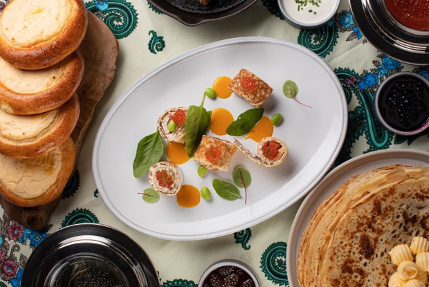 Блины с лососем