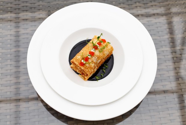 Блины с начинкой из налима