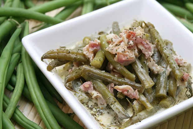 Бобы с ветчиной