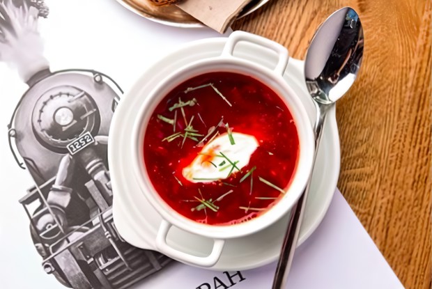 Борщ черниговский с фасолью и говядиной