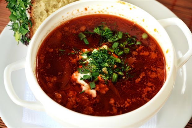 Борщ на овощном бульоне