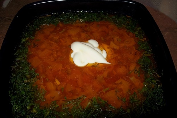 Борщ по-полтавски с гусем