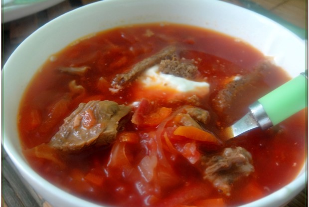 Борщ с квашеной капустой