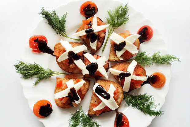 Брускетты из моцареллы Unagrande и помидоров