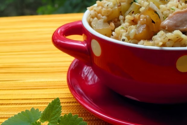 Булгур с курицей и овощами