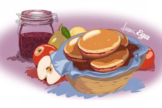 Булочки с вареньем, ромом и сливками