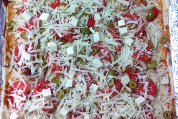 Быстрая пицца с курицей