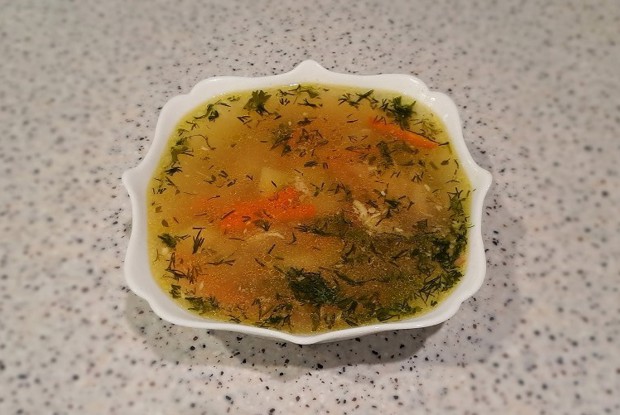 Быстрый суп на курином бульоне
