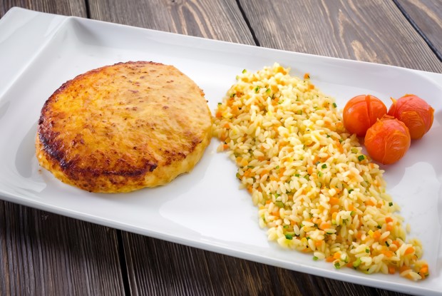 Царь-котлета куриная с печеной тыквой